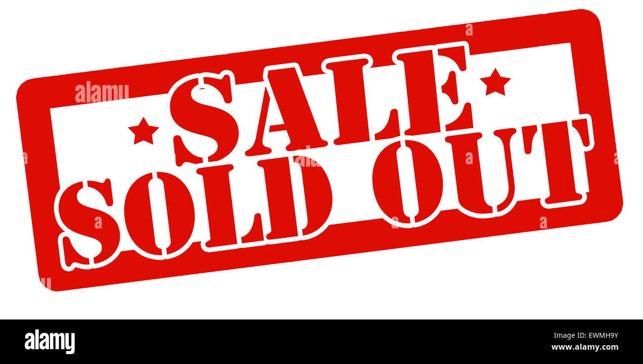 Stempel mit Text Verkauf verkauft heraus innen, Abbildung Stockfoto