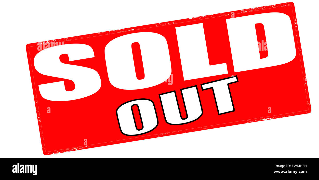Stempel mit Text verkaufte heraus innen, Abbildung Stockfoto