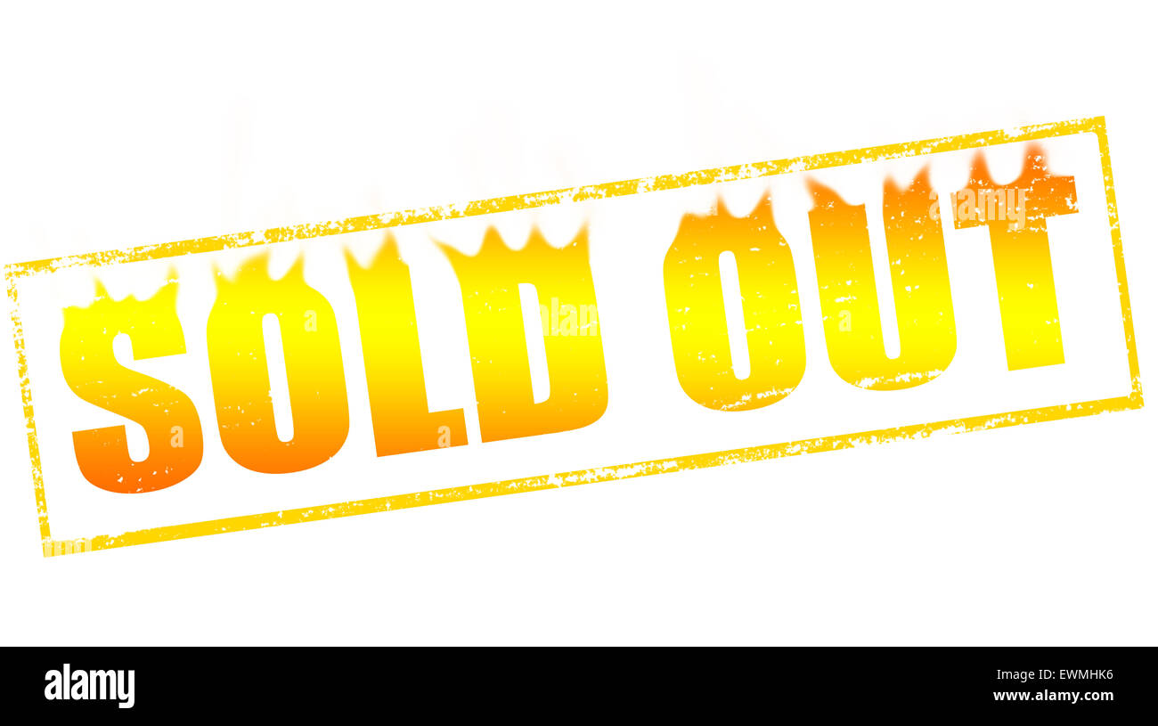 Stempel mit Text verkaufte heraus innen, Abbildung Stockfoto