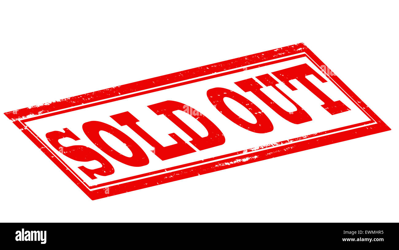 Stempel mit Text verkaufte heraus innen, Abbildung Stockfoto