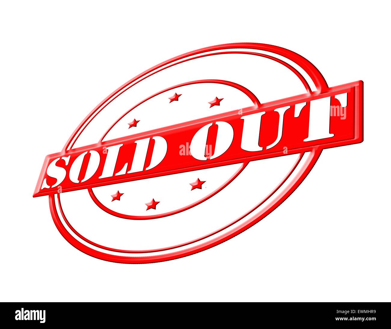 Stempel mit Text verkaufte heraus innen, Abbildung Stockfoto