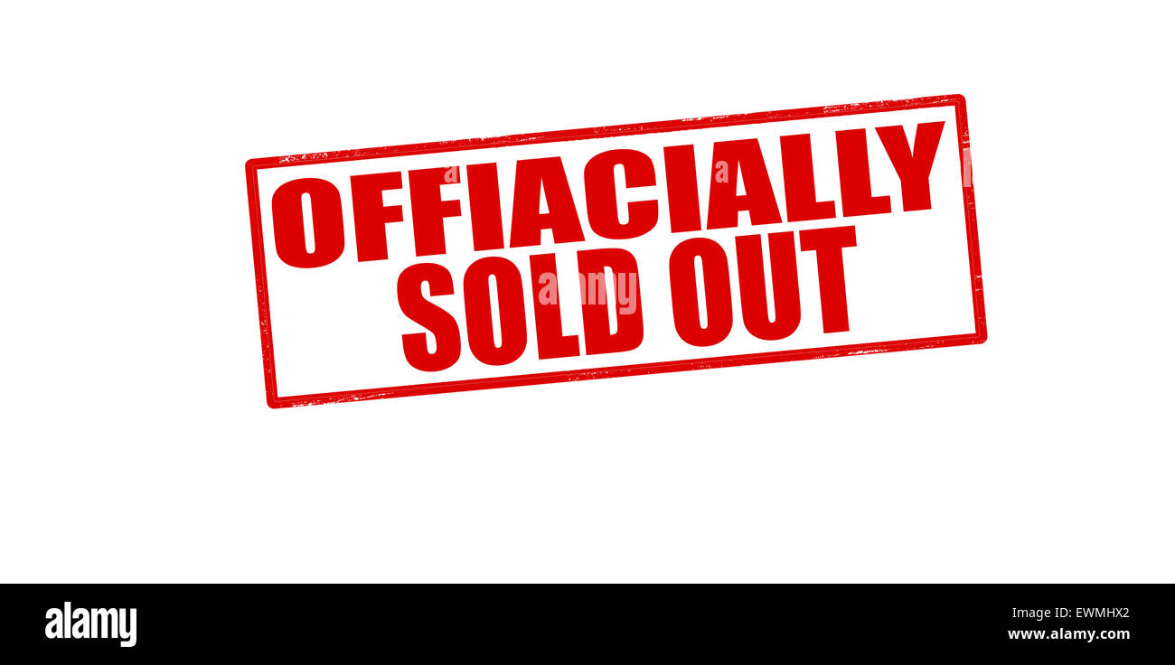 Stempel mit Text offiziell verkauften heraus innen, Abbildung Stockfoto