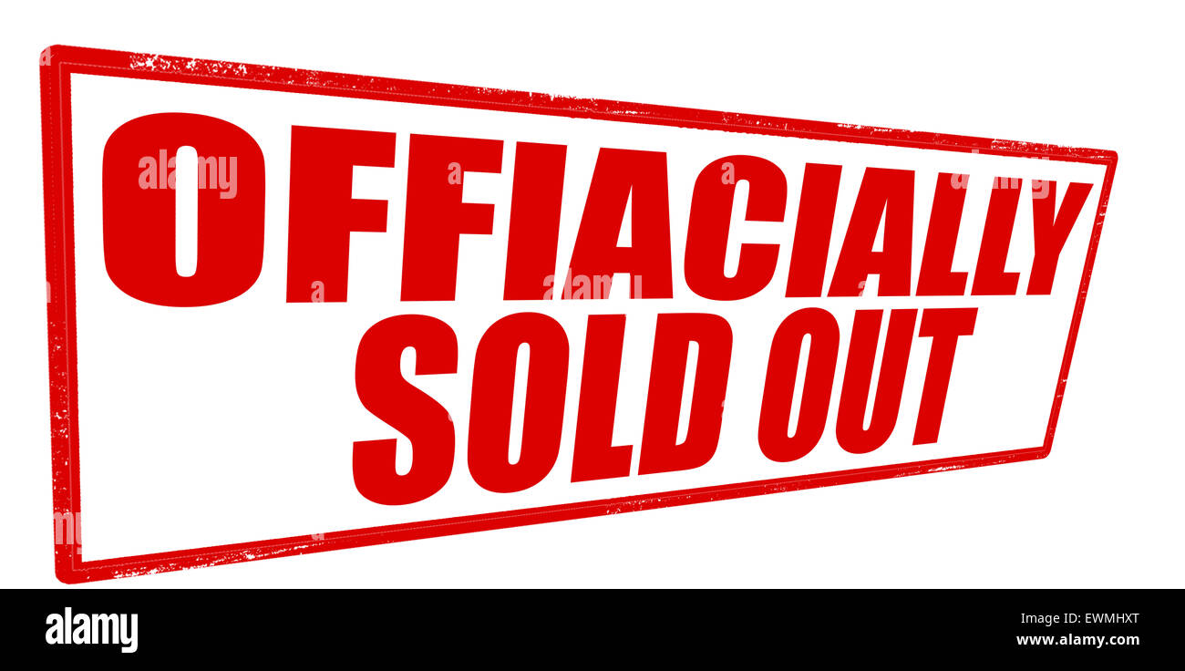 Stempel mit Text offiziell verkauften heraus innen, Abbildung Stockfoto
