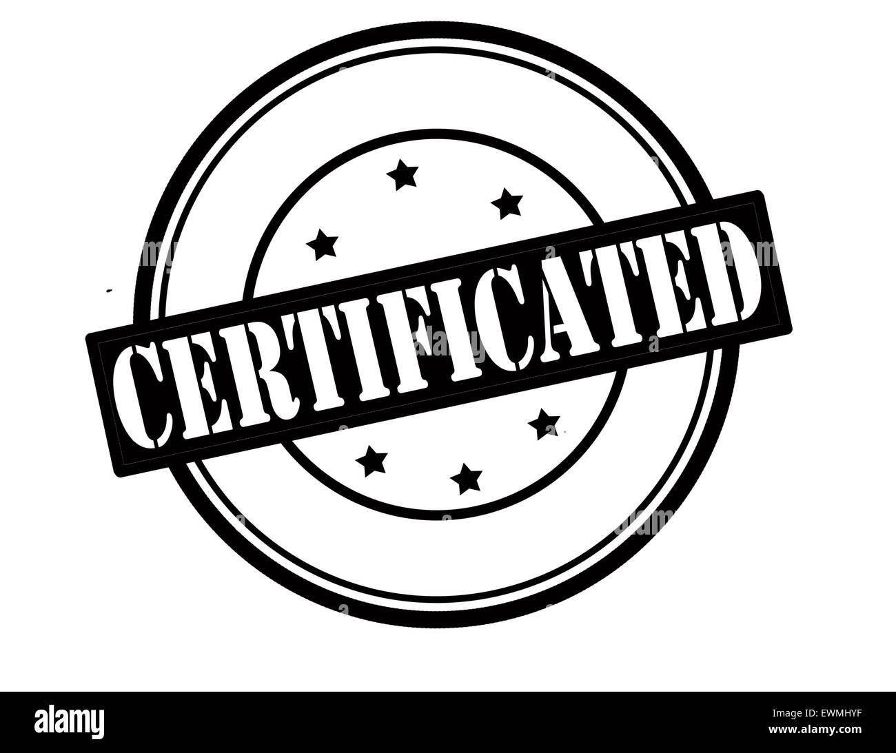 Stempel mit Wort zertifiziert innen, Abbildung Stockfoto