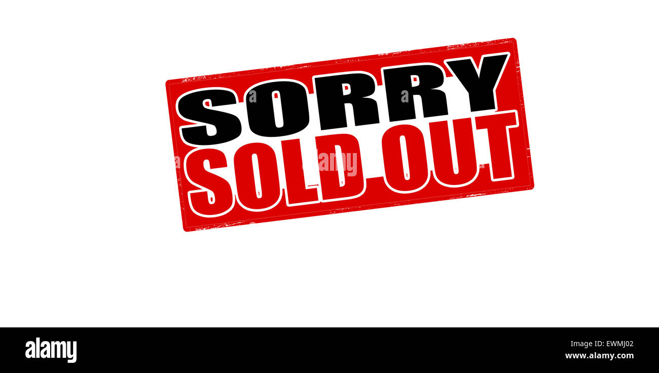 Stempel mit Text leider verkauft heraus innen, Abbildung Stockfoto