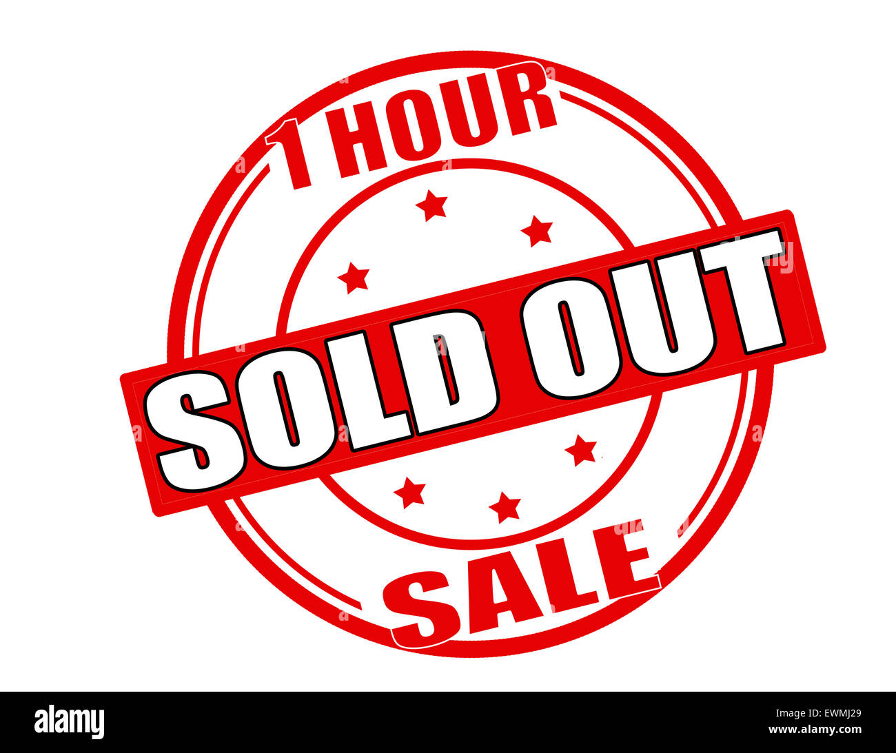 Stempel mit Text verkaufte heraus innen, Abbildung Stockfoto