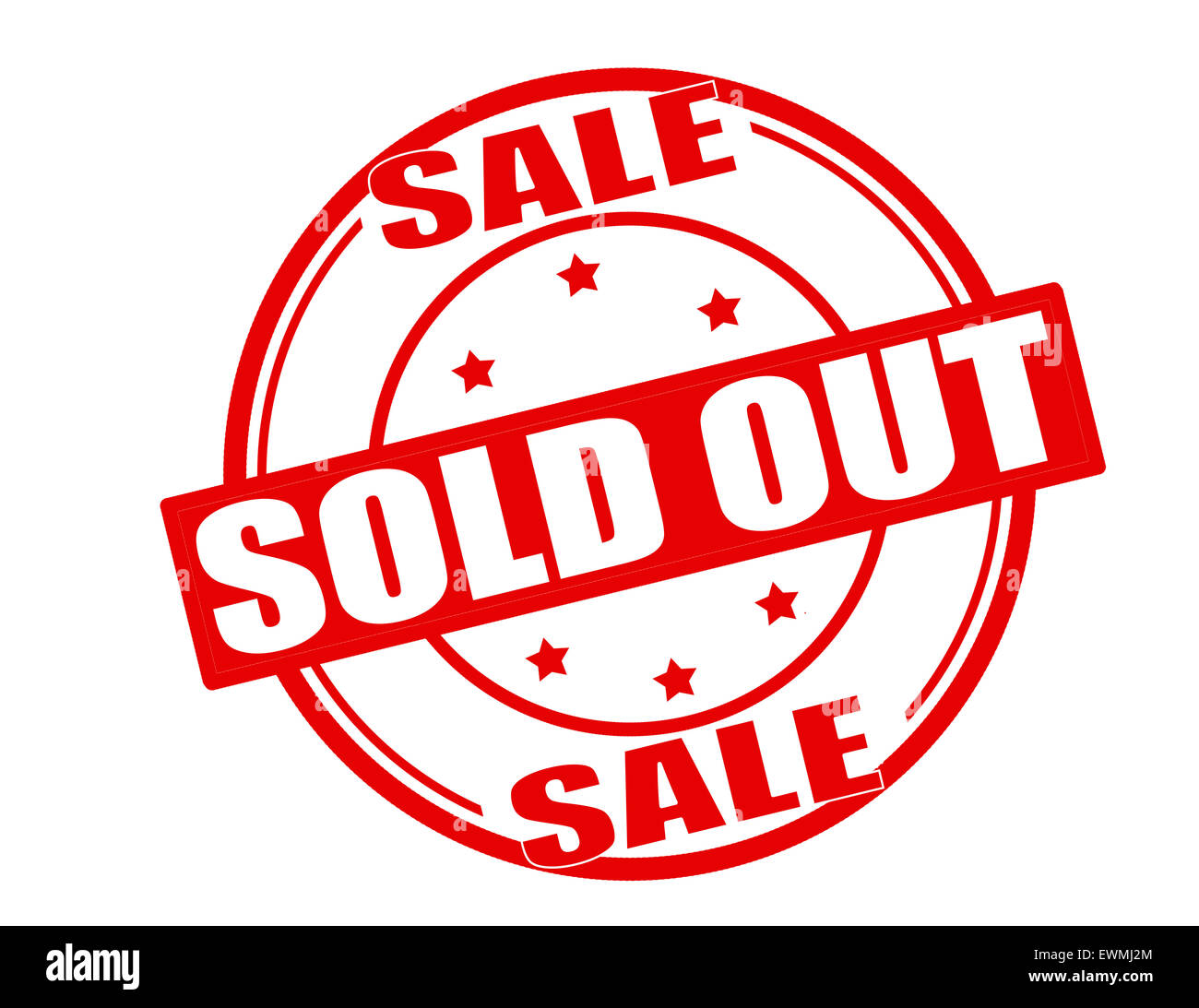 Stempel mit Text verkaufte heraus innen, Abbildung Stockfoto