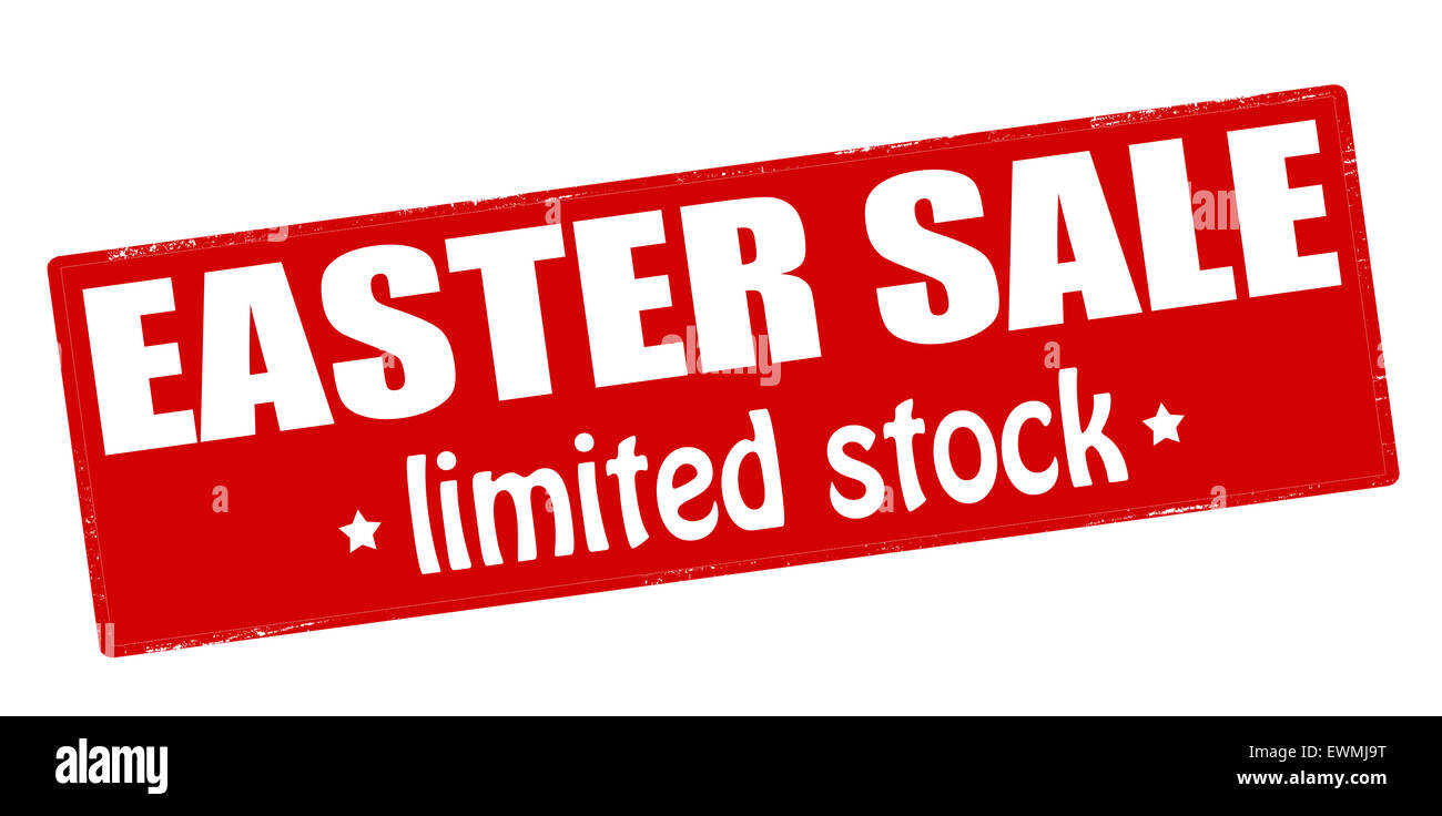 Stempel mit Text Ostern Verkauf Lager innen Abbildung begrenzt Stockfoto