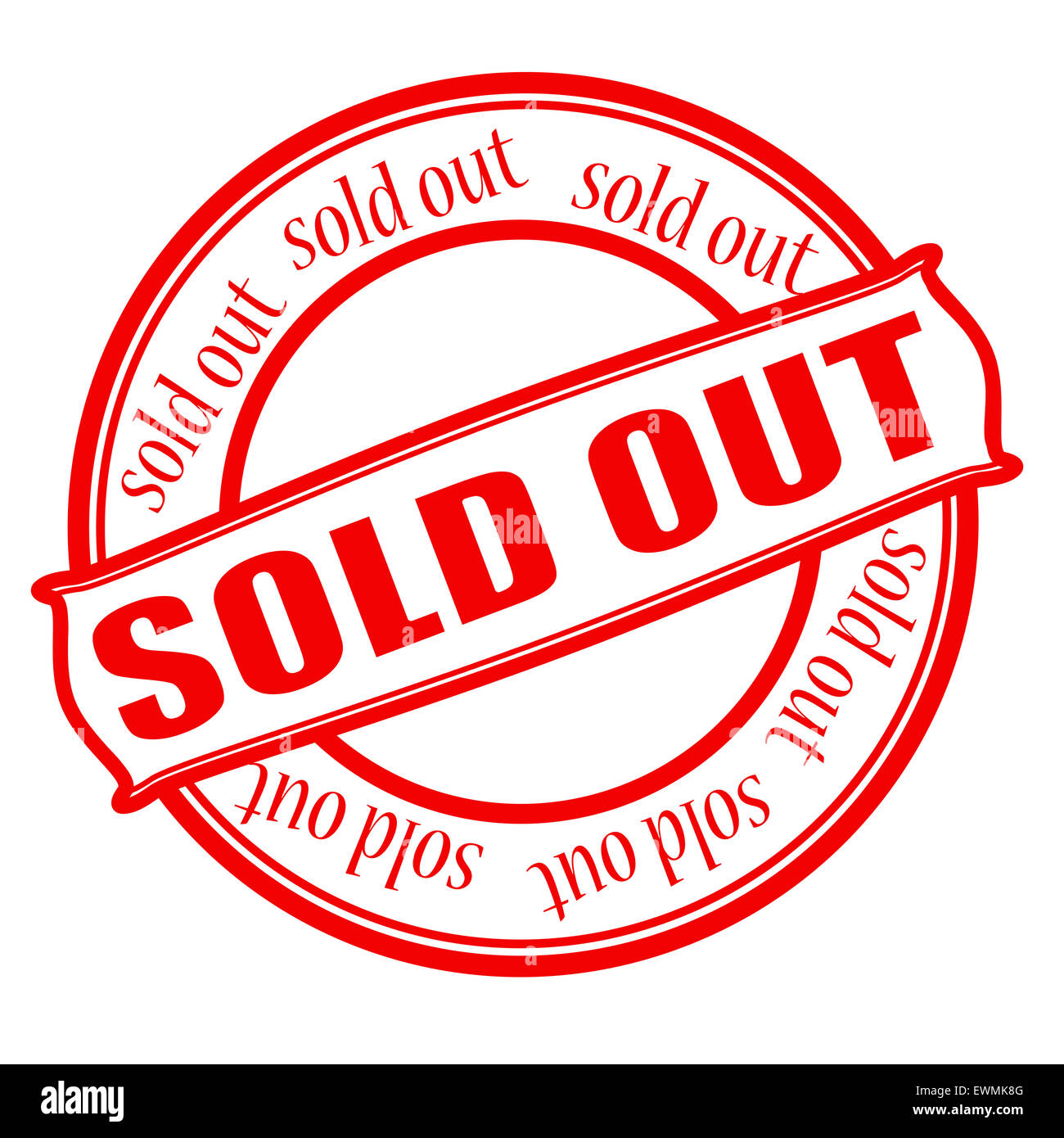Stempel mit Text verkaufte heraus innen, Abbildung Stockfoto