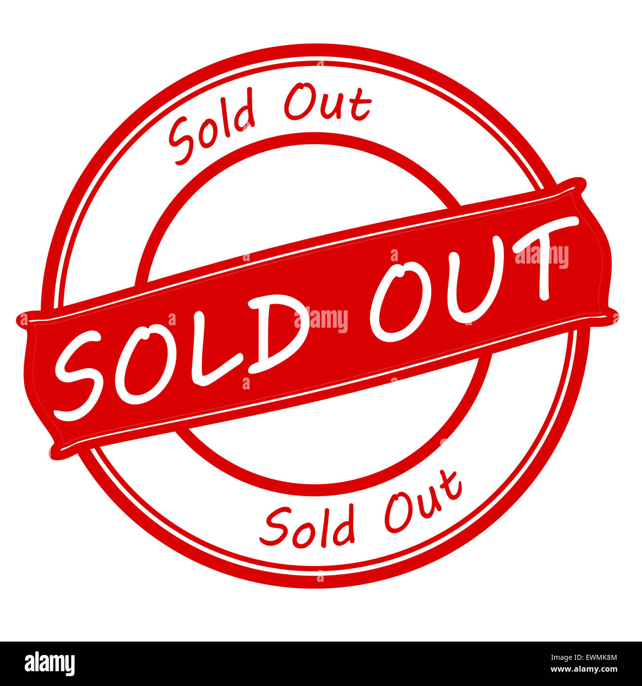 Stempel mit Text verkaufte heraus innen, Abbildung Stockfoto