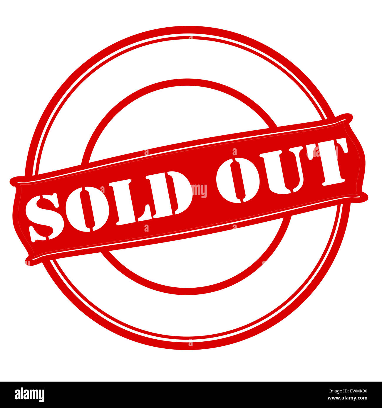 Stempel mit Text verkaufte heraus innen, Abbildung Stockfoto