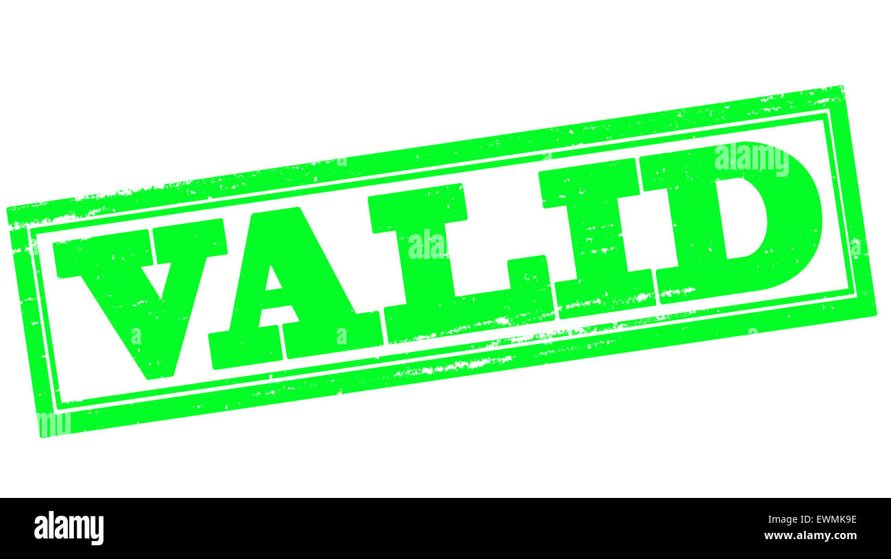 Stempel mit Text in Abbildung gültig Stockfoto