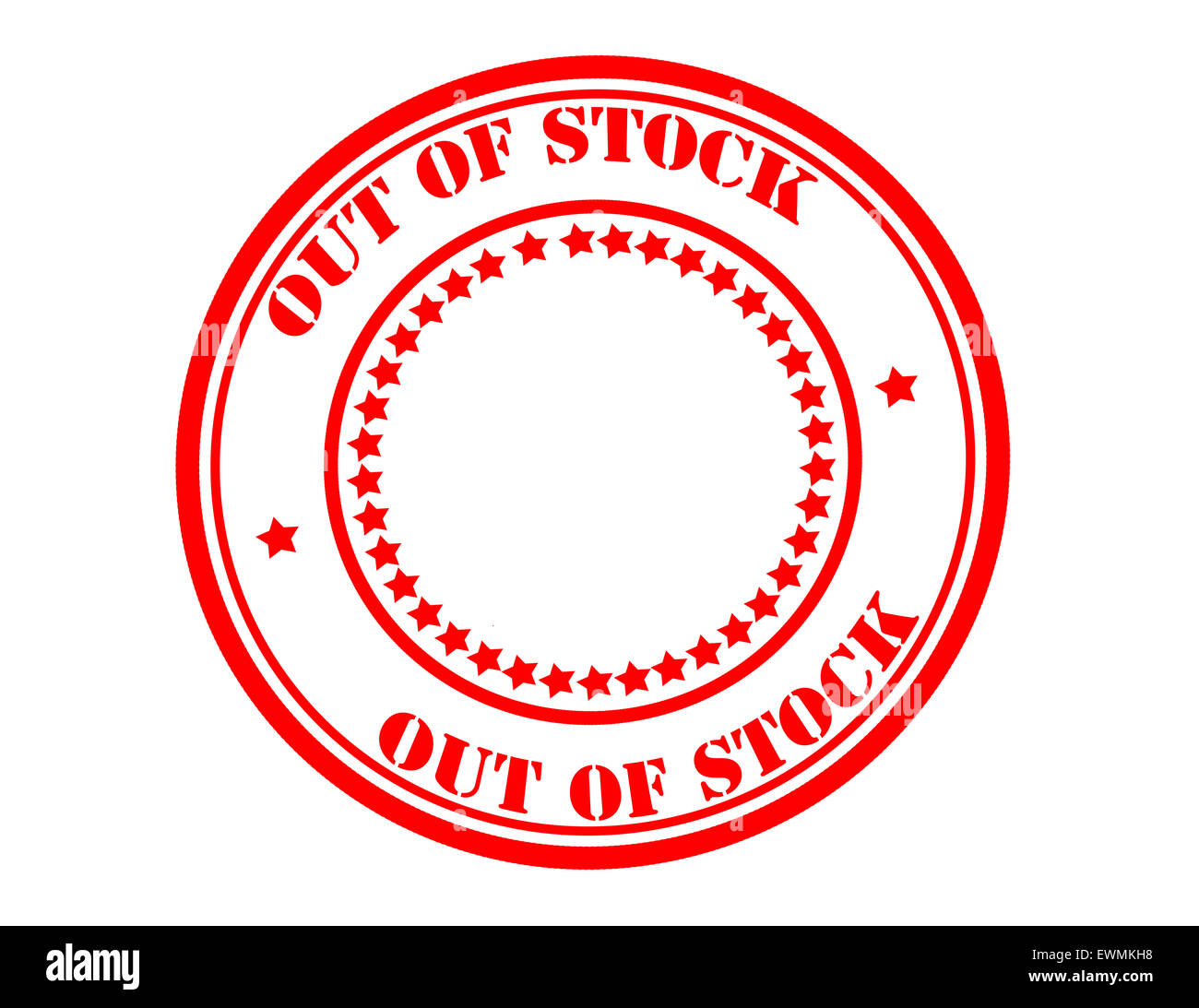 Stempel mit Text nicht vorrätig in Abbildung Stockfoto