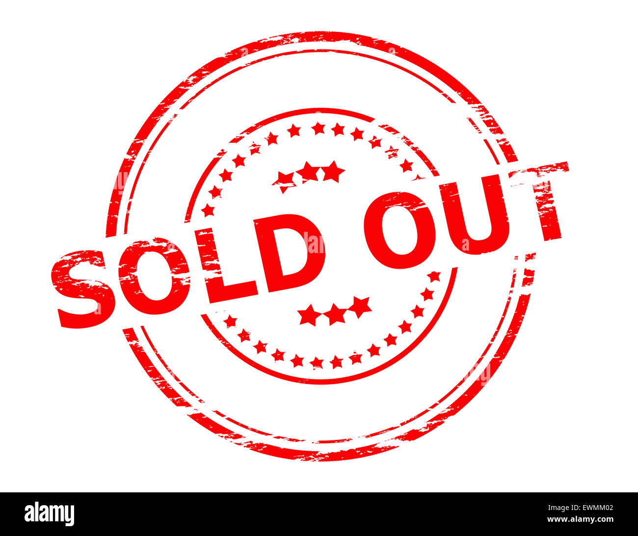 Stempel mit Text verkaufte heraus innen, Abbildung Stockfoto
