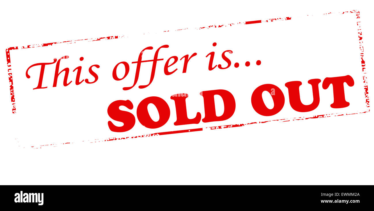 Stempel mit Text dieses Angebot verkauft heraus innen, Abbildung Stockfoto