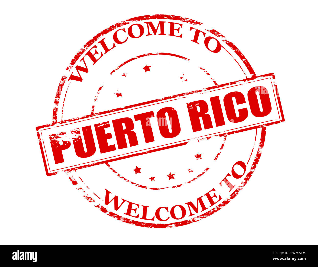 Stempel mit Text Willkommen in Puerto Rico in Abbildung Stockfoto