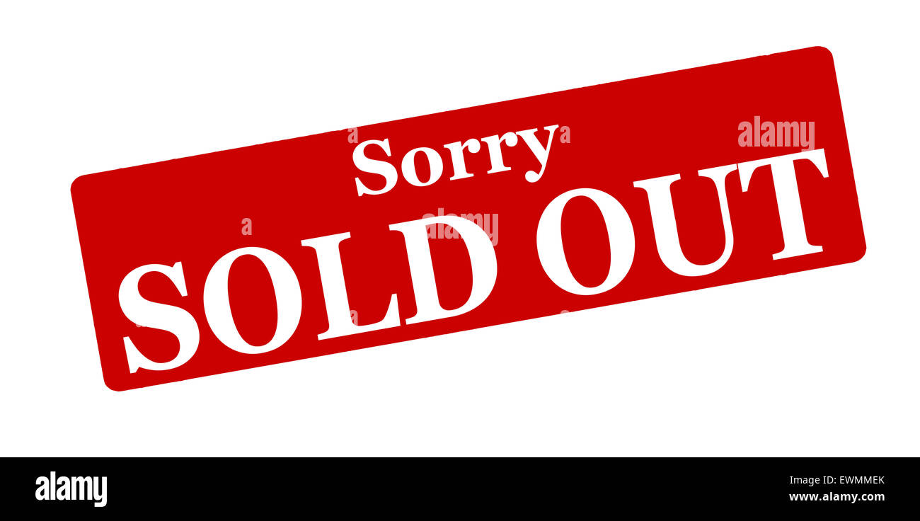 Stempel mit Text leider verkauft heraus innen, Abbildung Stockfoto