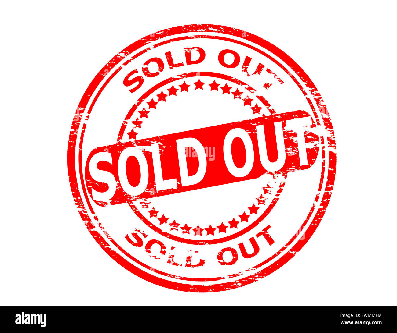 Stempel mit Text verkaufte heraus innen, Abbildung Stockfoto