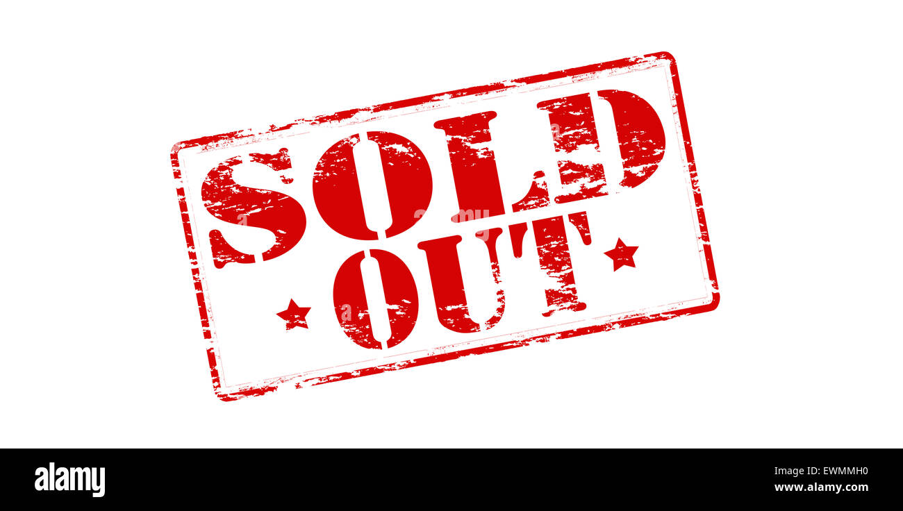 Stempel mit Text verkaufte heraus innen, Abbildung Stockfoto