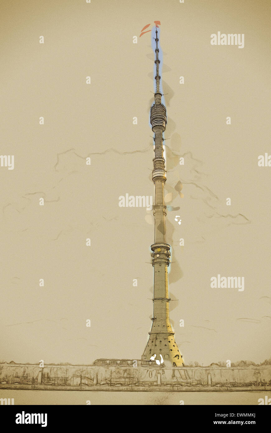 Ostankino-Turm Stockfoto