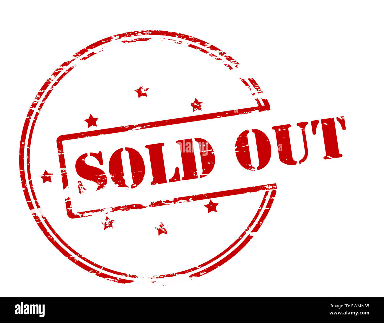 Stempel mit Text verkaufte heraus innen, Abbildung Stockfoto