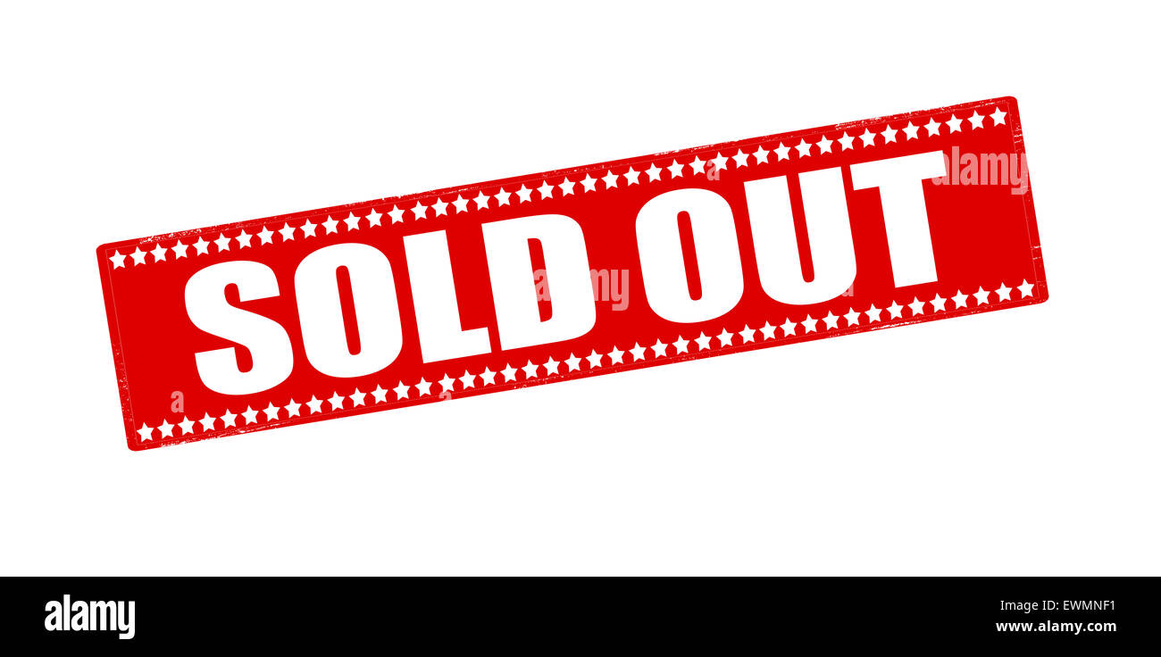 Stempel mit Text verkaufte heraus innen, Abbildung Stockfoto