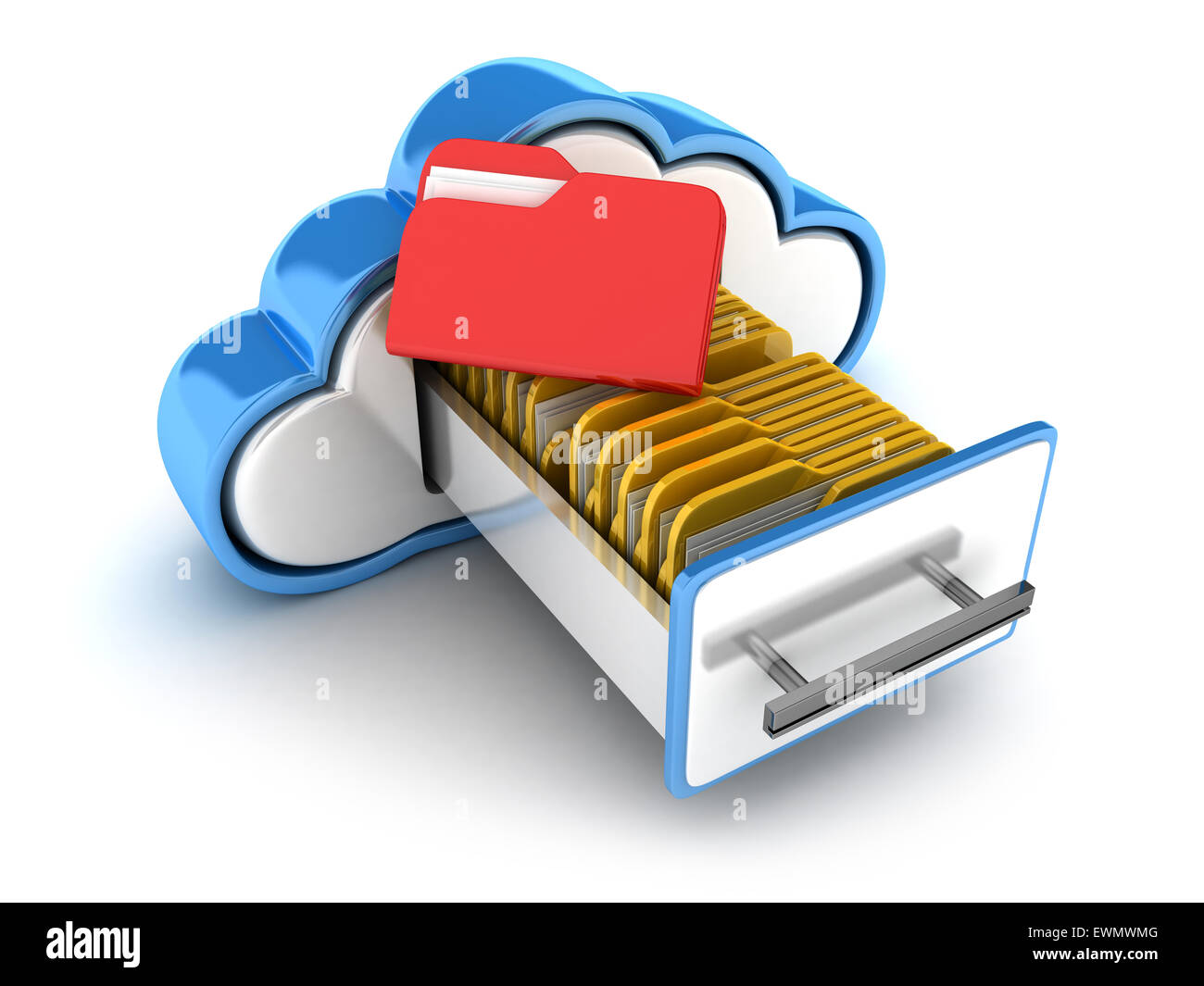 Abstrakte Cloud-Speicher (durchgeführt in 3d) Stockfoto