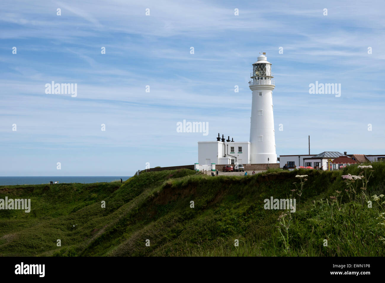 Leuchtturm, Flamborough Kopf, Yorkshire Stockfoto