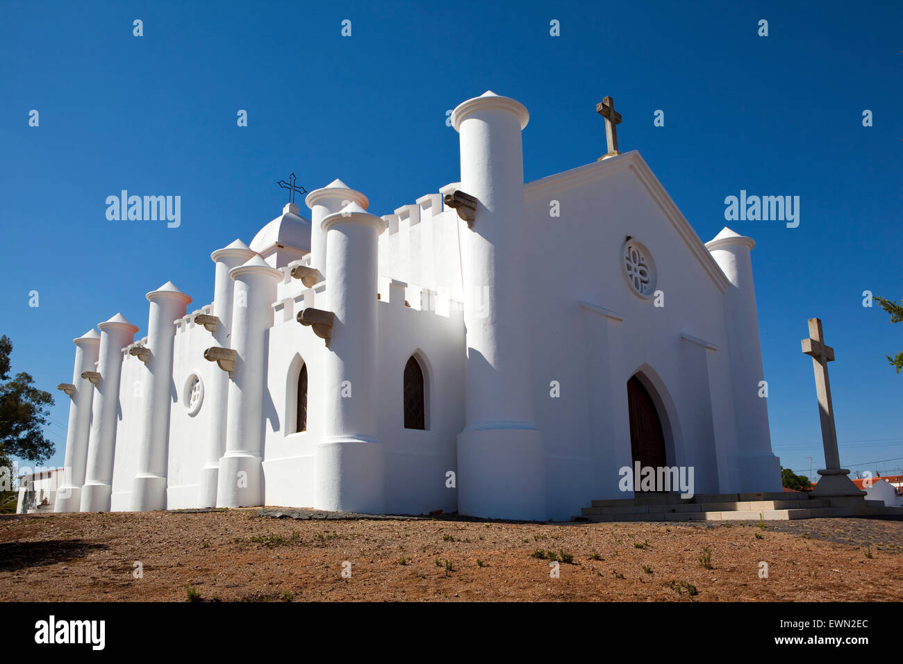 Eine Kirche in Mina de São Domingos, Mértola, Beja, Portugal Stockfoto