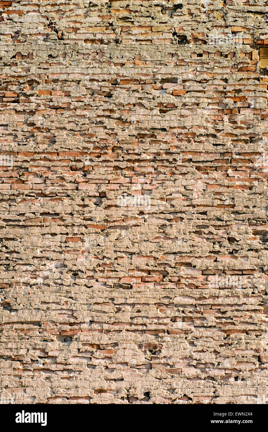 Sehr alte Mauer als Hintergrund oder mehr. Stockfoto