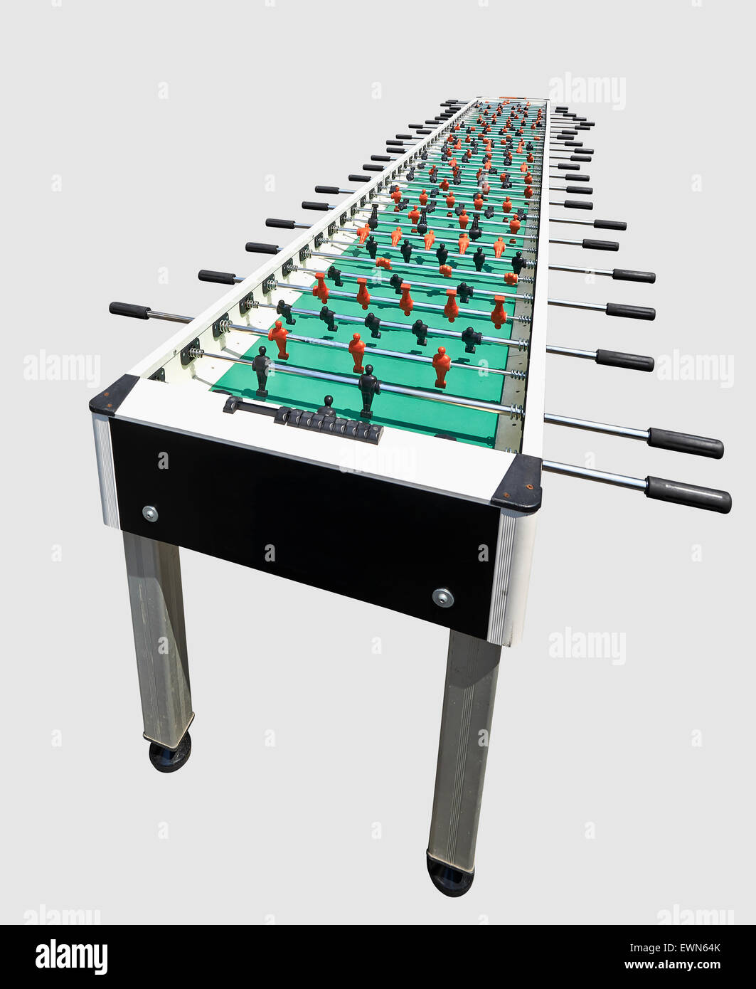 riesiger Tisch Tischfußball isoliert, Konzept für größere denken Stockfoto
