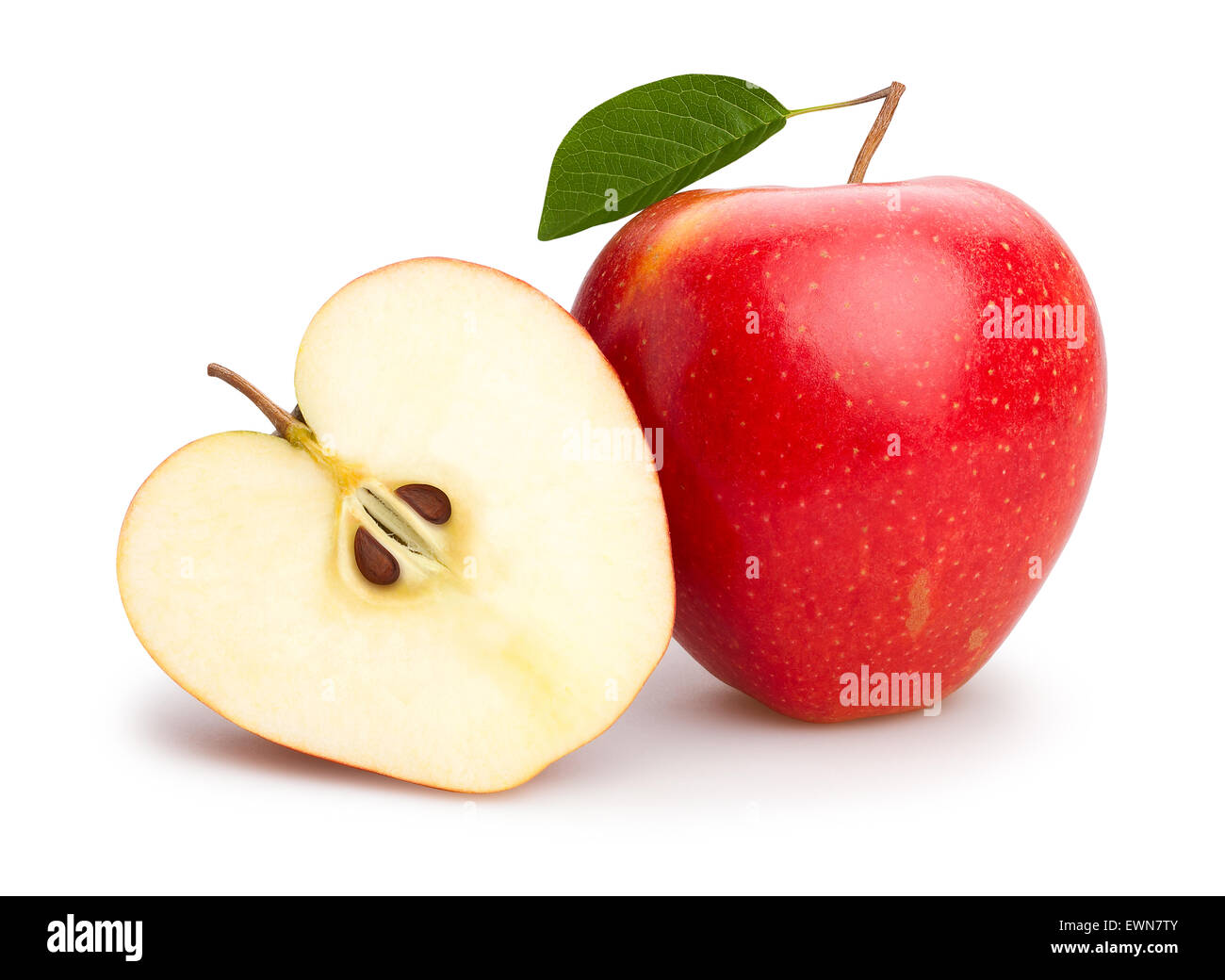 rote Äpfel, isoliert Stockfoto