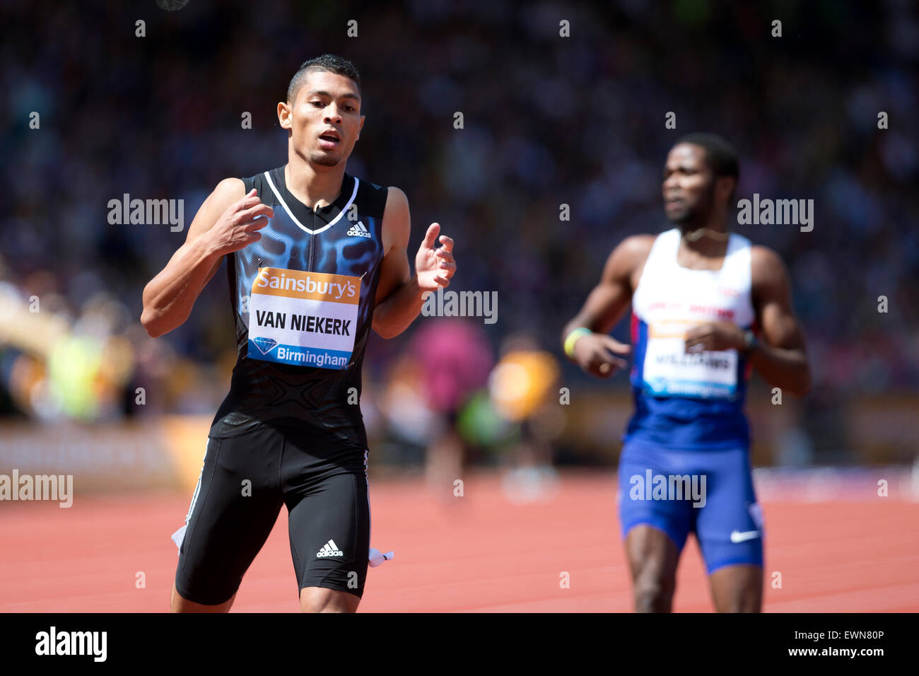 Wayde VAN NIEKERK, 300m Männer, IAAF Diamond League 2015, Alexander Stadium, Birmingham, UK, 7. Juni 2015. Stockfoto