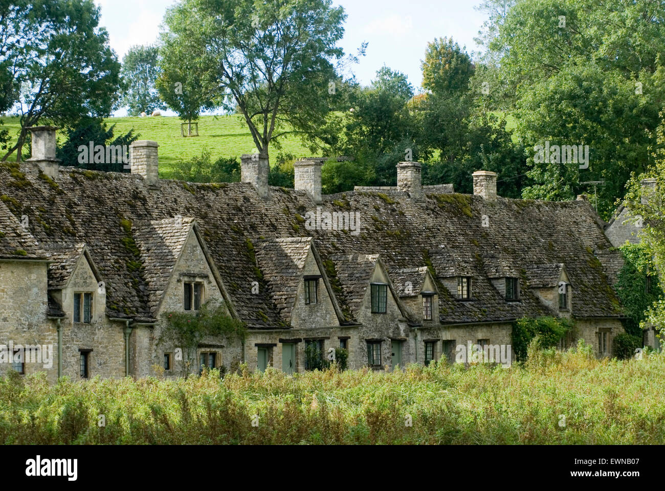 Arlington Row in Bibury, Gloucestershire, Cotswolds, England, Großbritannien, Europa Stockfoto