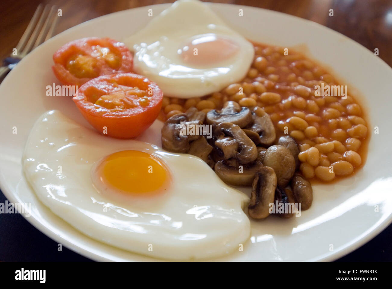 Komplettes englisches Frühstück für Vegetarier Stockfoto