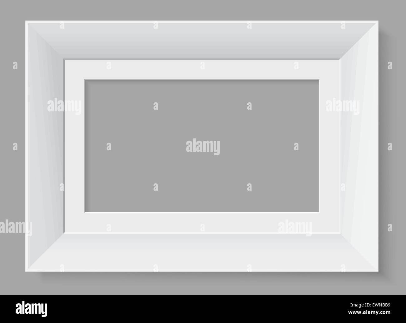 Weißen horizontalen Rahmen isoliert auf grauem Hintergrund. Vektor-Illustration. Stock Vektor