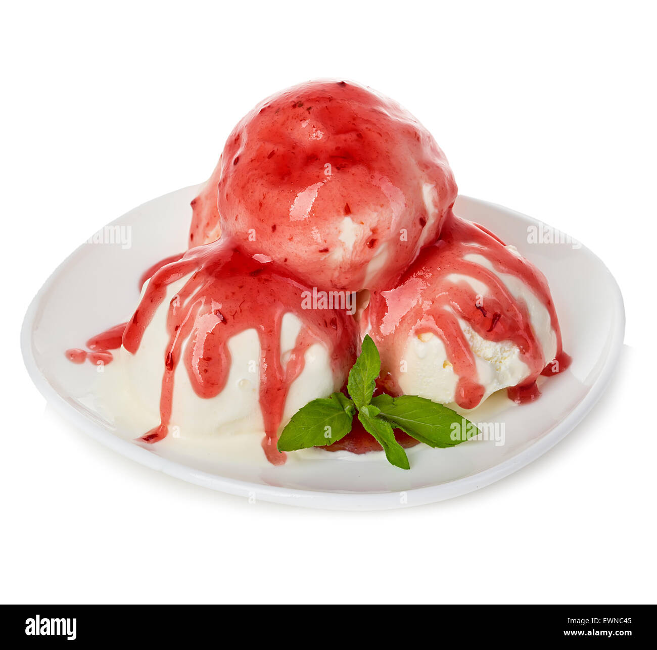 Eis mit Topping isoliert Stockfoto