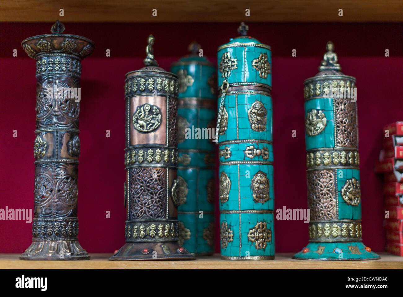 Artefakte im Souvenir-Shop, Yathra, Bumthang Bhuta Stockfoto