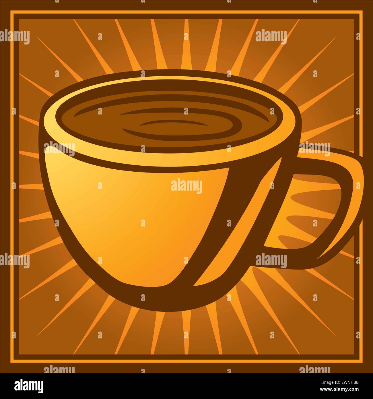 Graphische Darstellung von einer Tasse Kaffee. Stock Vektor