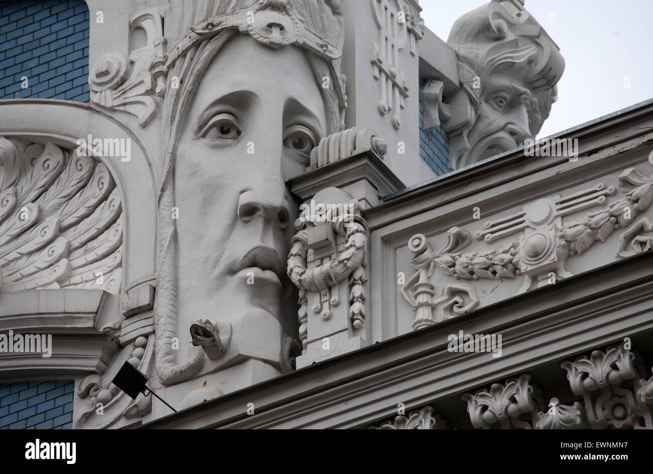 Berühmten Jugendstil-Architektur in Riga bei 10 b Elizabetes Street Stockfoto