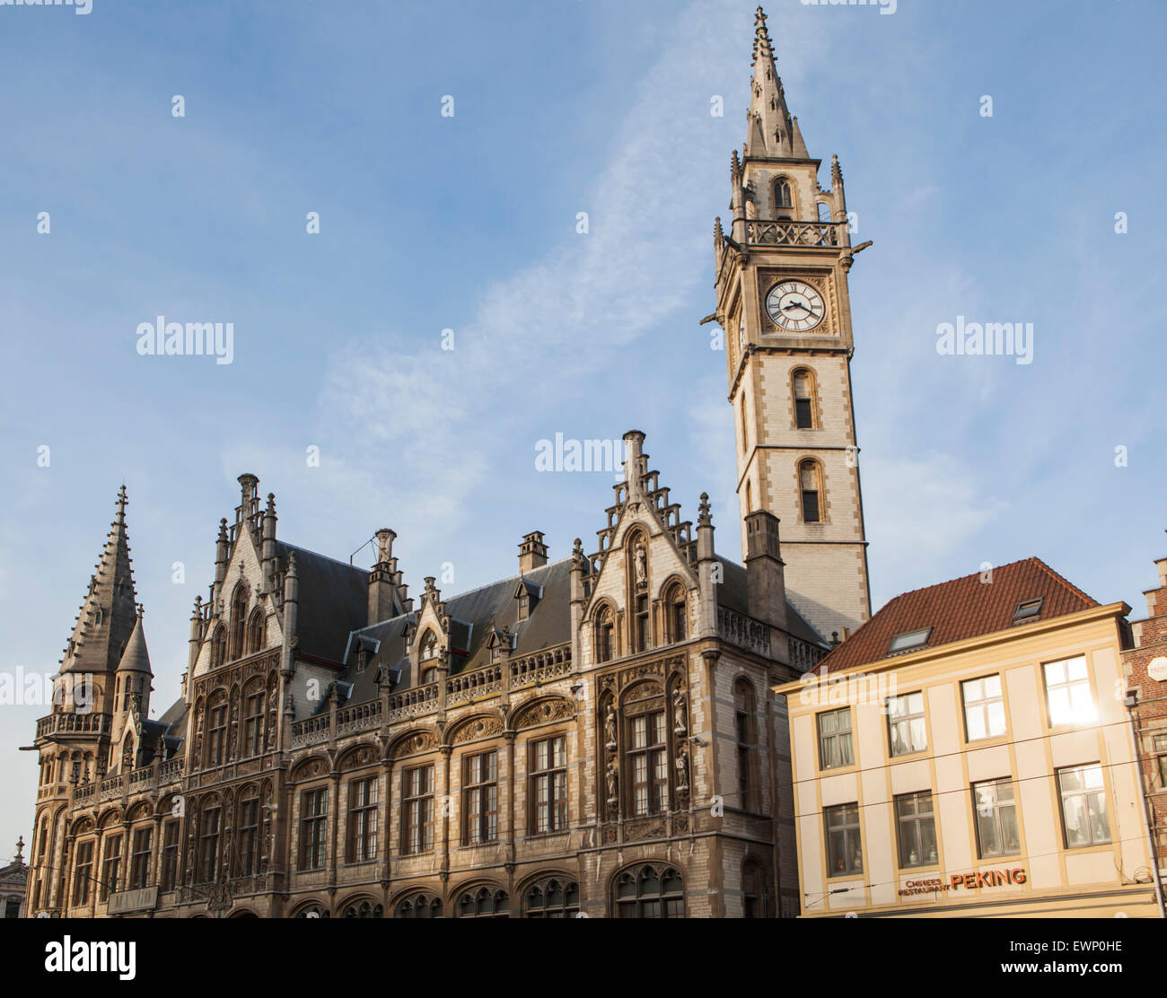 Postamt Gebäude, historische Altstadt, Gent, Belgien Stockfoto