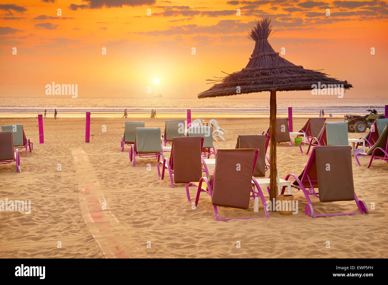 Agadir - Sonnenuntergang am Strand, Marokko Stockfoto