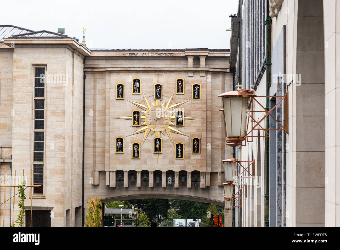 Mont des Arts-Uhr, Brüssel, Belgien Stockfoto