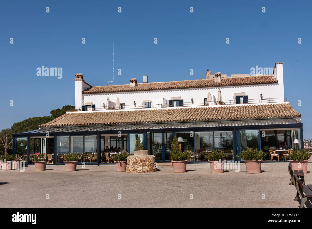 Hotel Restaurant El weit. Stockfoto