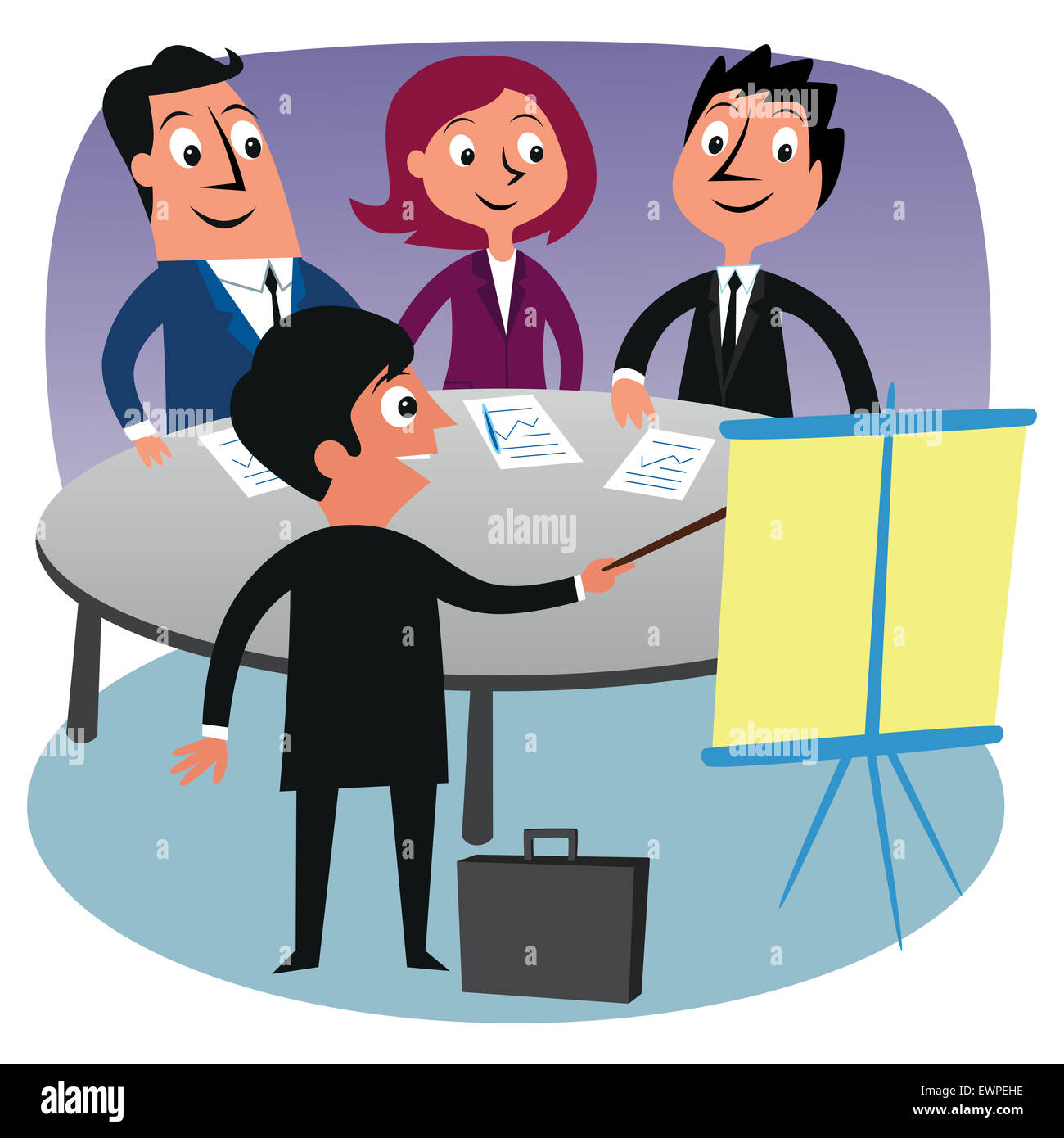 Unternehmensführer training seine Kollegen an der Konferenz Stockfoto