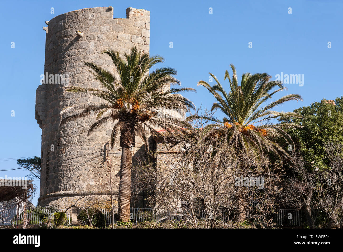 Turm von Calella de Palafrugell. Stockfoto