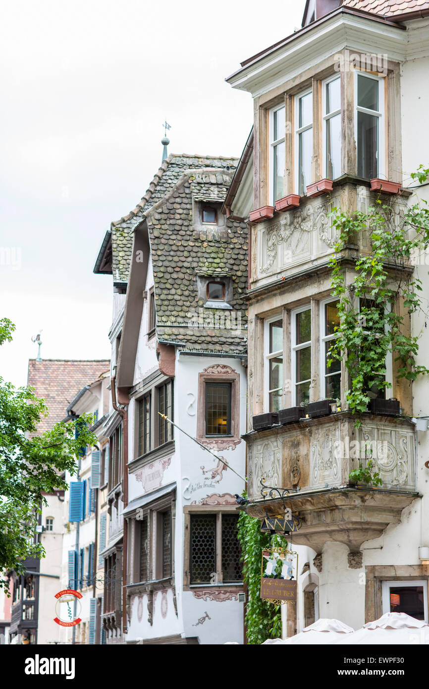Restaurants und Cafés, Straßburg, Elsass, Frankreich Stockfoto