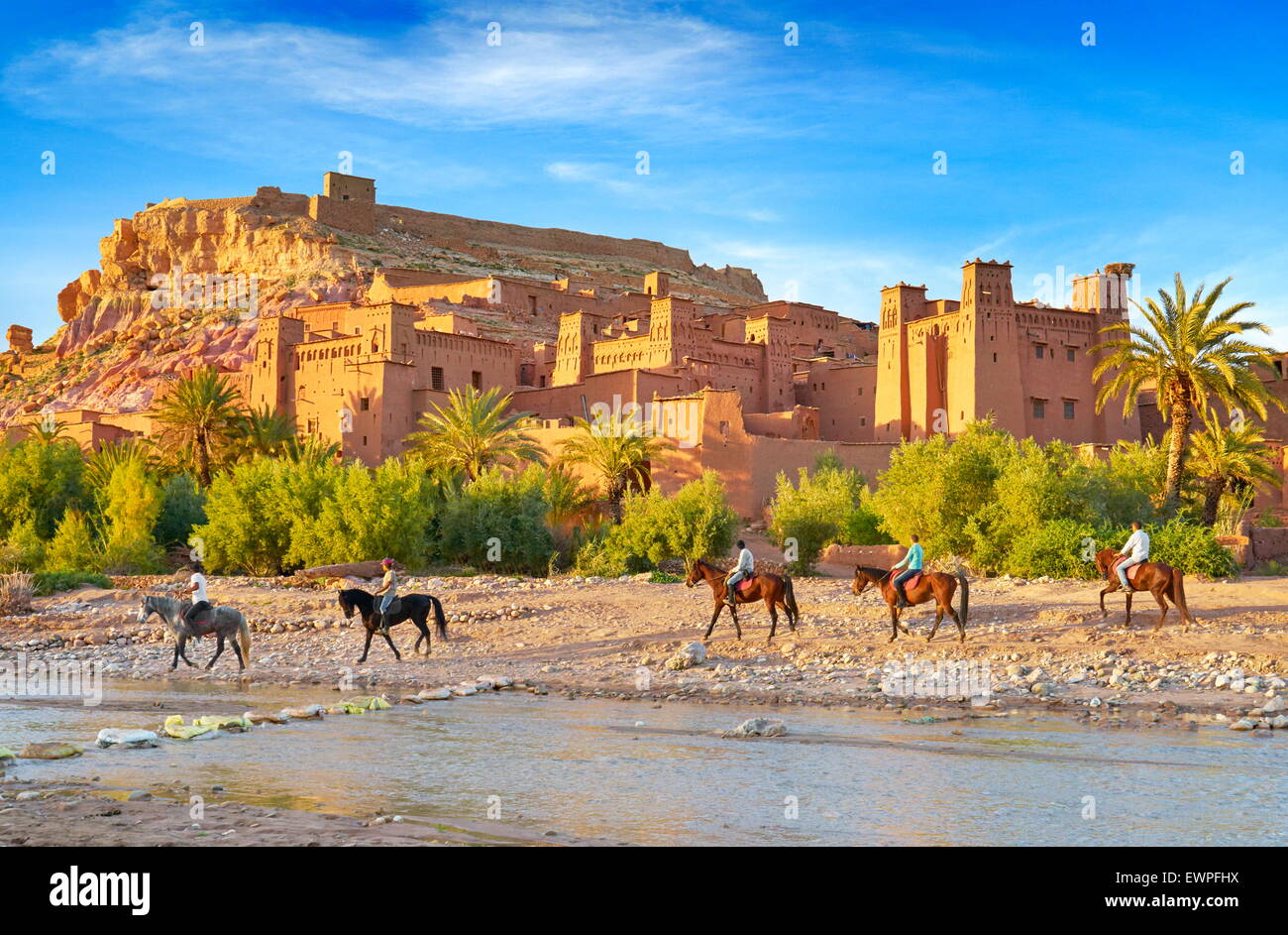 Ait Benhaddou Kasbah Festung in der Nähe von Ouarzazate, Marokko Stockfoto