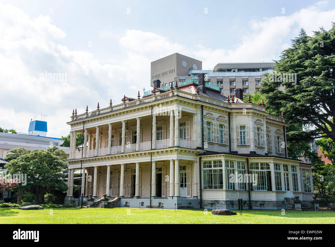 Kyu Iwasaki Tei Gärten, Taito-Ku, Tokyo, Japan Stockfoto