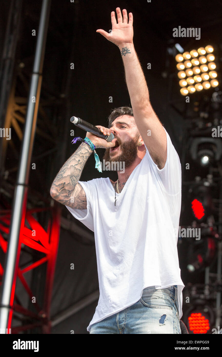 Dover, Deleware, USA. 20. Juni 2015. Musiker JON BELLION führt live auf der Bühne in der Firefly-Musik-Festival in Dover, Delaware © Daniel DeSlover/ZUMA Draht/Alamy Live News Stockfoto